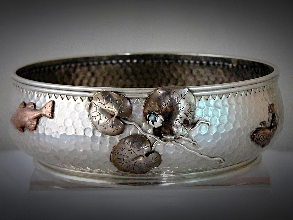 A GORHAM JAPANESE HAMMERED STERLING SILVER MIXED METALS BOWL eBay