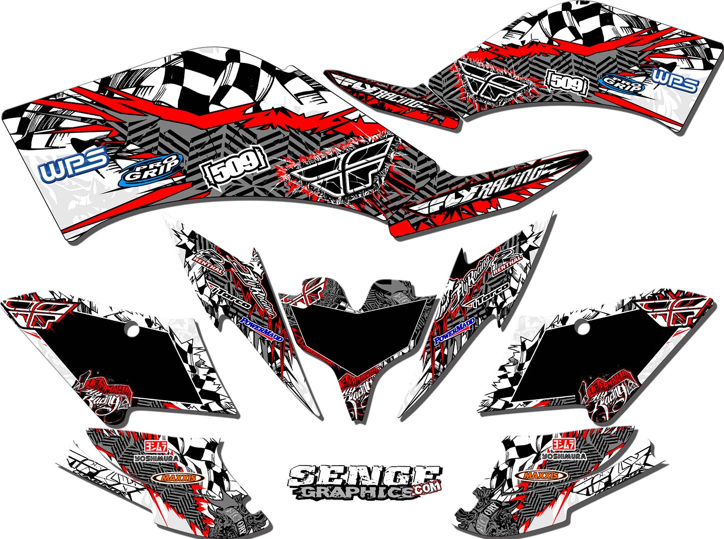 TRAILBLAZER 250 POLARIS GRAPHICS KIT ATV QUAD FLY RACING STICKERS