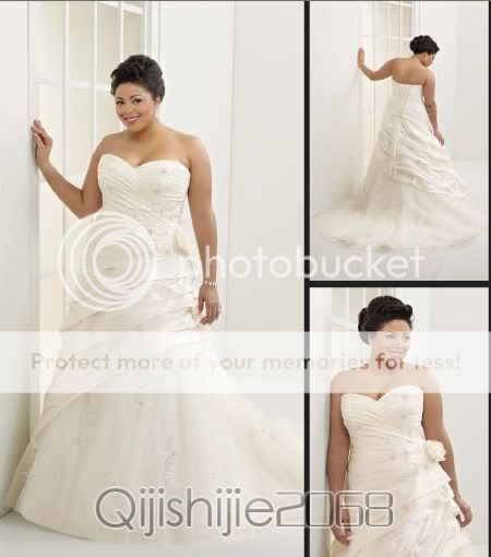 Gorgeous Strapless Wedding Dress Bridal Gown Size Custom made  