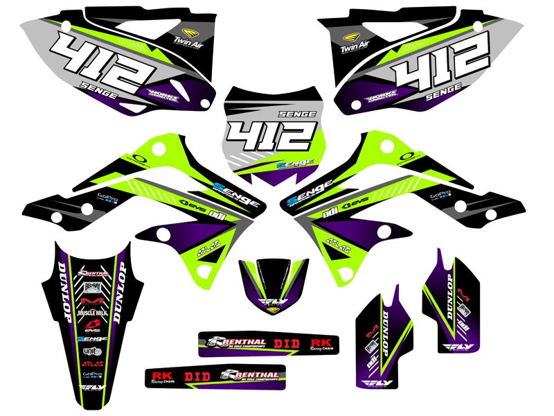 2013 2014 2015 KXF 450 GRAPHICS KIT KAWASAKI KX450F KX F 450F DECO ...