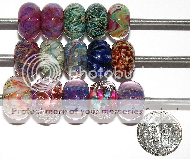 16x10 14x8mm Orphans 15 Beads Lori Robbins Handmade Lampwork Boro 